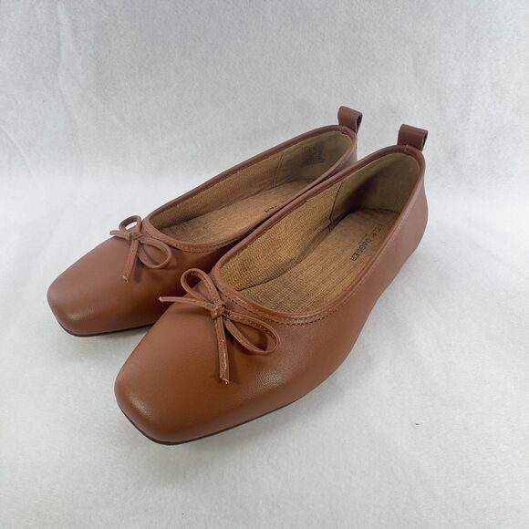 Kelsi Dagger Anthropologie Brooklyn Frankie Ballet Flats 8.5 Copper Brown Chic - Picture 4 of 11